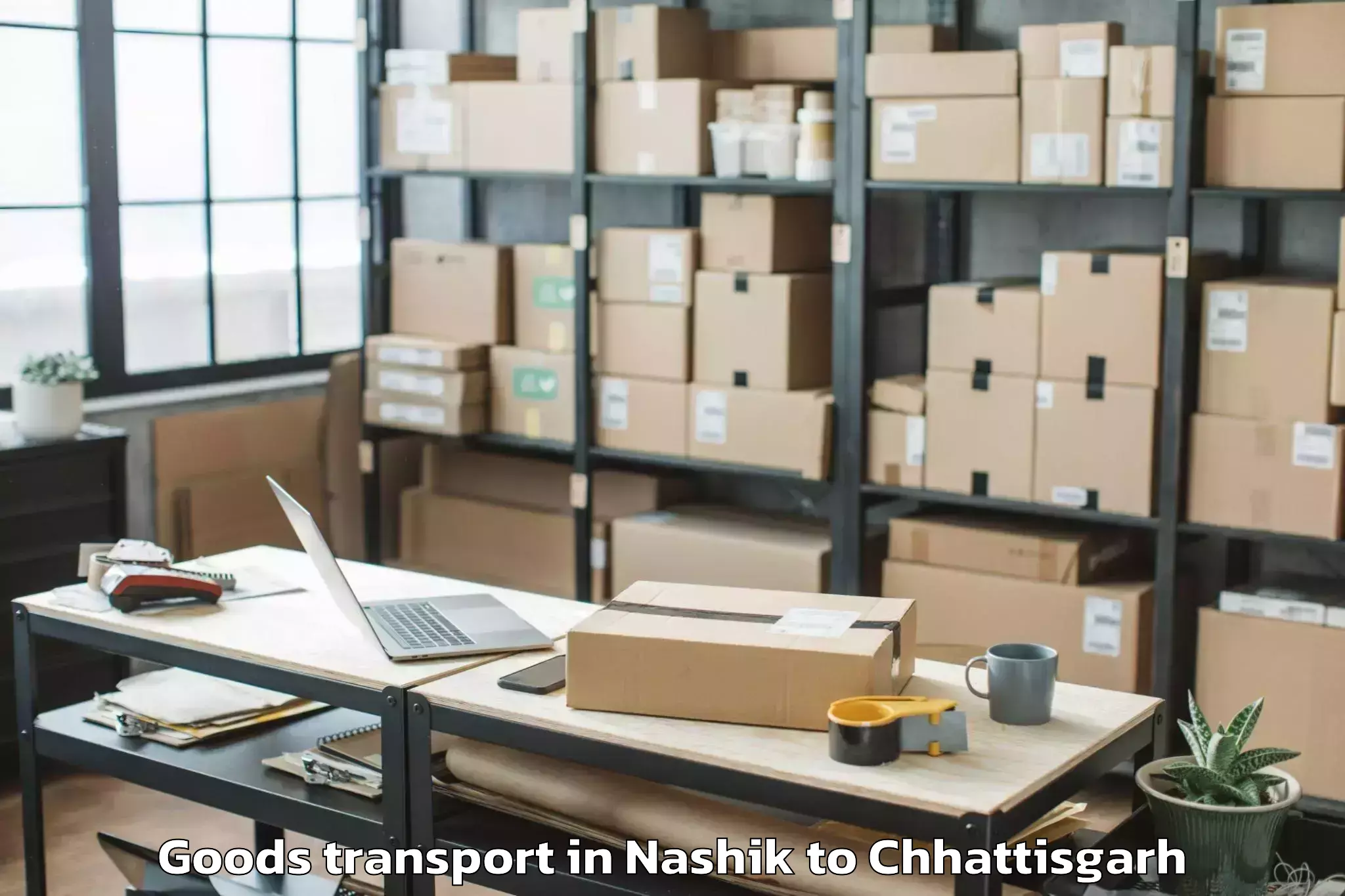 Easy Nashik to Kalinga University Raipur Goods Transport Booking